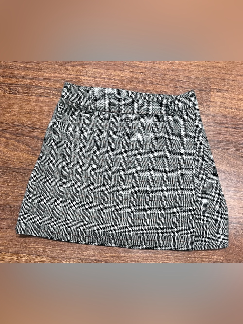 Disney X Forever 21 Glen Plaid Pleated Mini Skirt Faux Wrap NO BELT Size Small